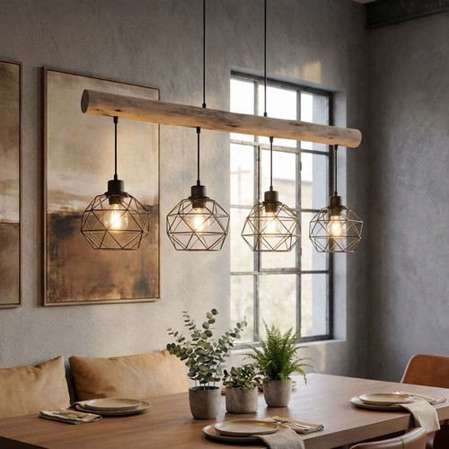 Retro decken pendel lampe holz - decken,